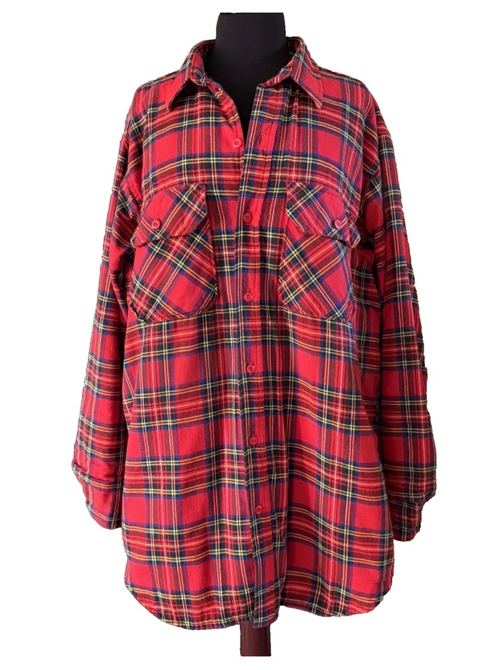 VTG L.L. Bean Flannel Shirt Jacket XLT Red Tartan Plaid Thinsulate Lined USA